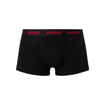 Hugo ανδρικά 3pack boxers βαμβακερά σε μαύρο χρώμα με μαύρο-κόκκινο λάστιχο 50517878 994